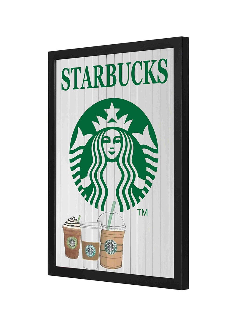 لوحة فنية لديكور الحائط بإطار خشبي بتصميم أكواب ستار باكس متعدد الألوان 33x43Ø³Ù†ØªÙŠÙ…ØªØ± - Image 1