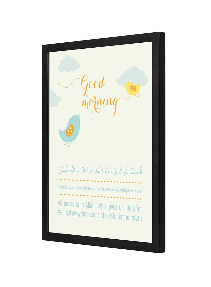 Good Morning Birds Wooden Framed Wall Art Painting Multicolour 33 x 43cm