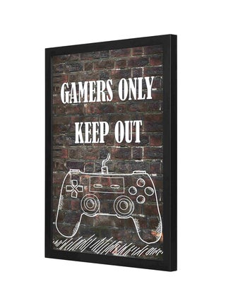Gamers Only Keep Out Text Printed Wooden Wall Art Multicolour 33 x 43cm - v1580718878/N34155475A_1