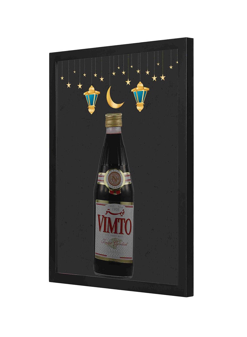 LOWHA Vimto Bottle Printed Wooden Wall Art Multicolour 33 x 43cm - Image 1