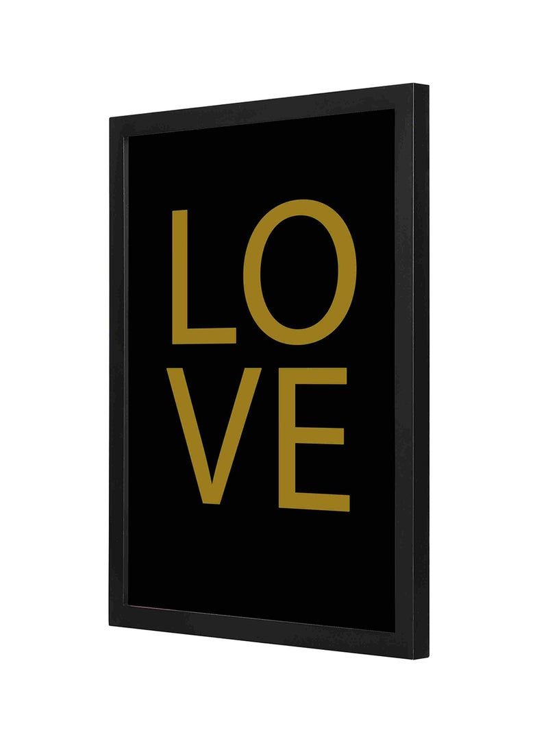 LOWHA Love Wooden Frame Wall Art Canvas Painting Multicolour 33 x 43cm - Image 1