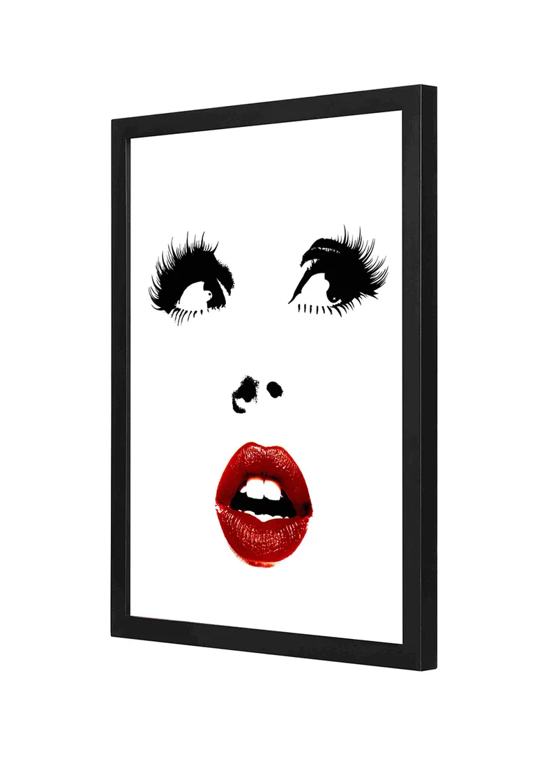 LOWHA Lady Face Painting Poster with Black Frame Wall Art 33x43cm