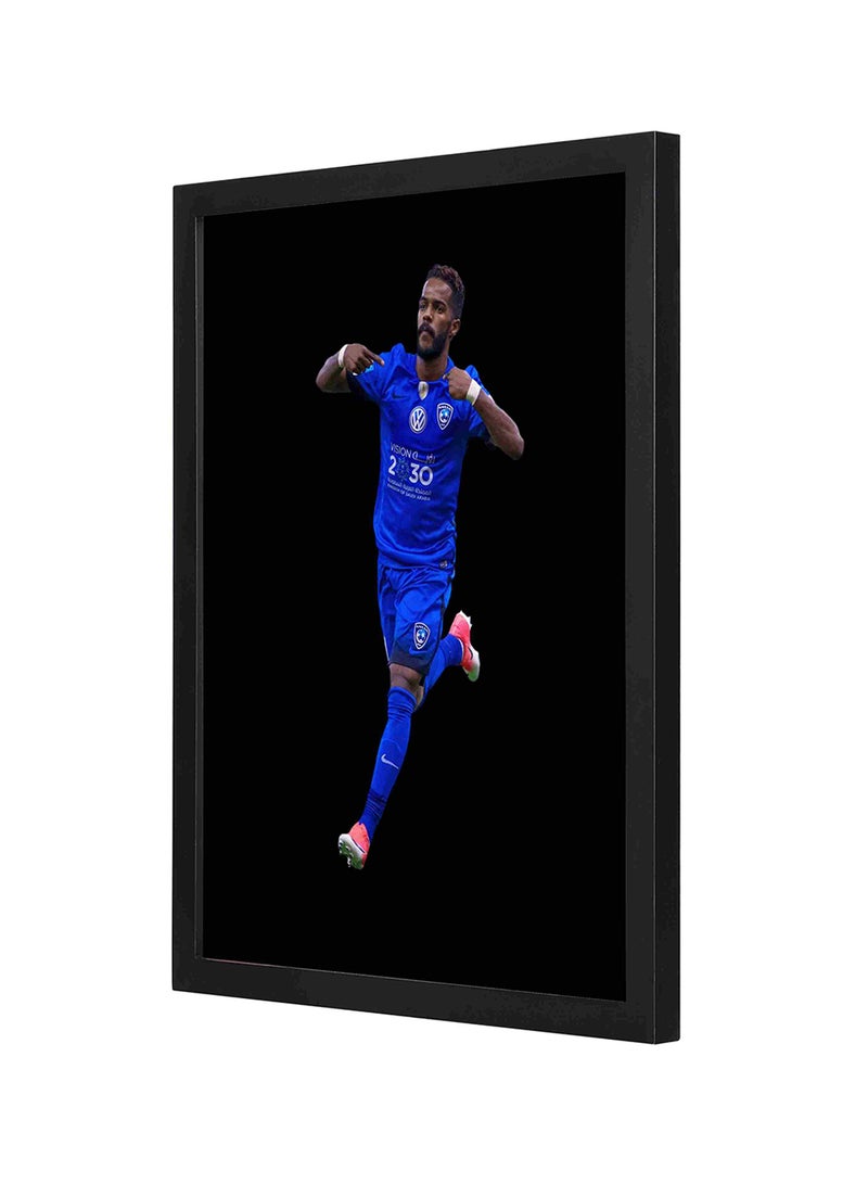 لوحة فنية لديكور الحائط بإطار خشبي تصوِّر نواف العابد متعدد الألوان 33 x 43سم - Image 1