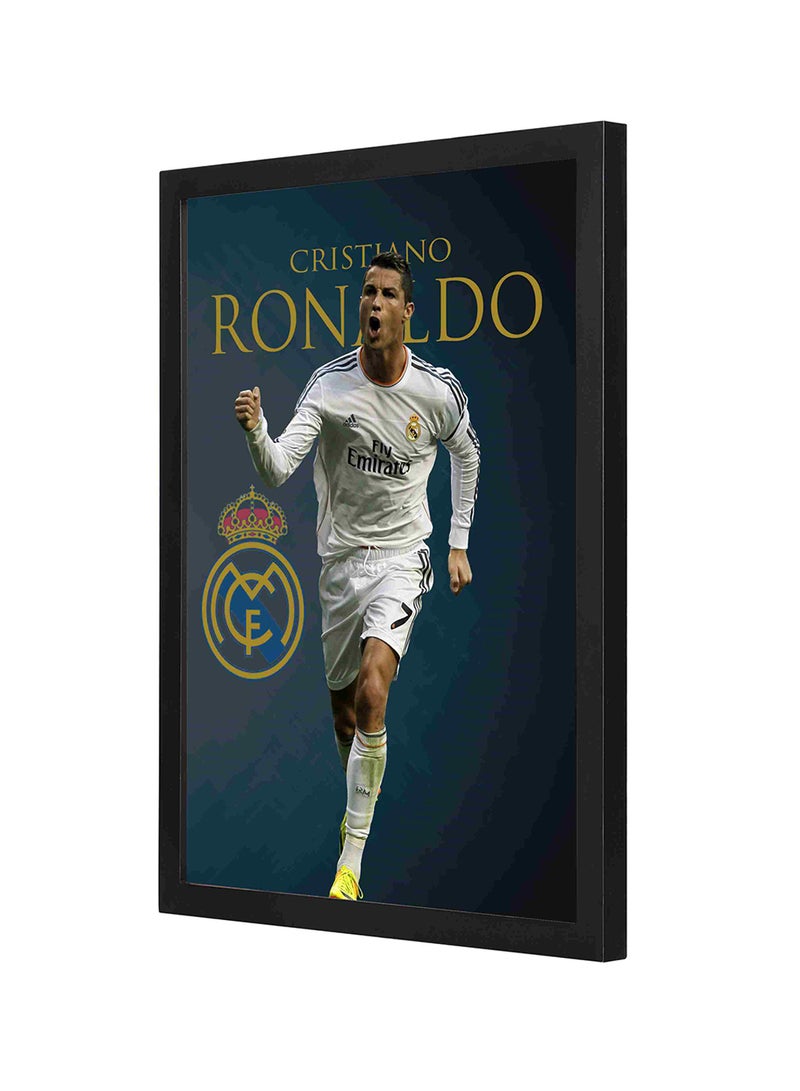 LOWHA Wooden Frame Critiano Ronaldo Wall Art Multicolour 33 x 43cm  - Image 1
