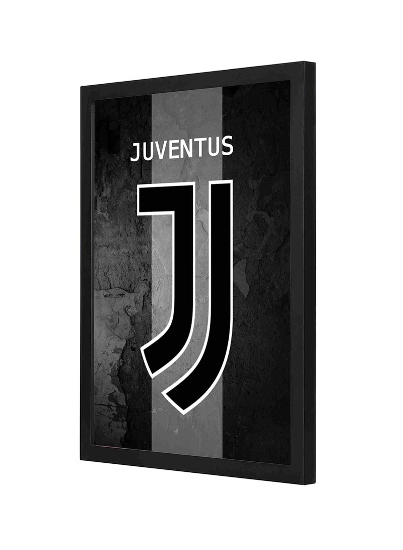 لوحة فنية لديكور الحائط بإطار خشبي بتصميم  لكلمة "Juventus " متعدد الألوان 33 x 43سم - Image 1