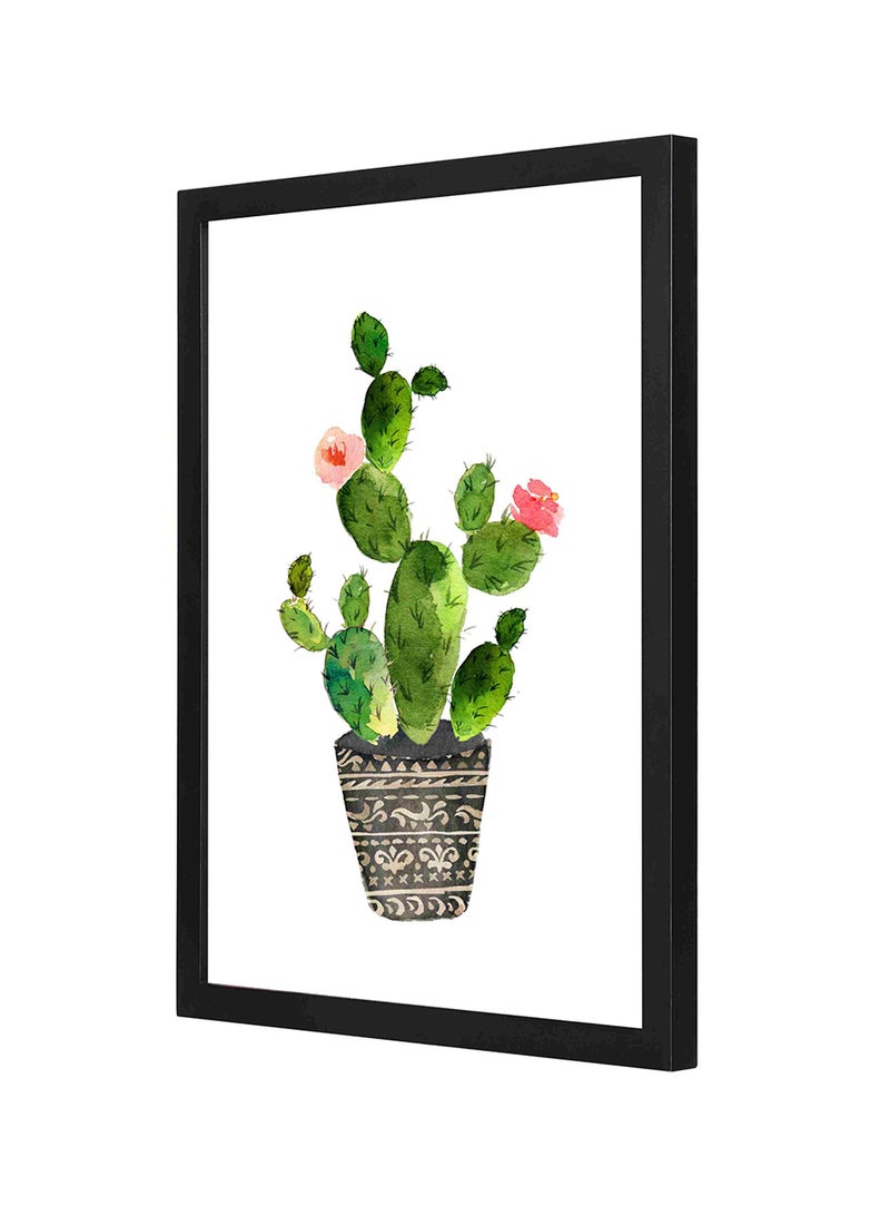 LOWHA Wooden Frame Cactus Tree Wall Art Orange 33x43cm  - Image 1