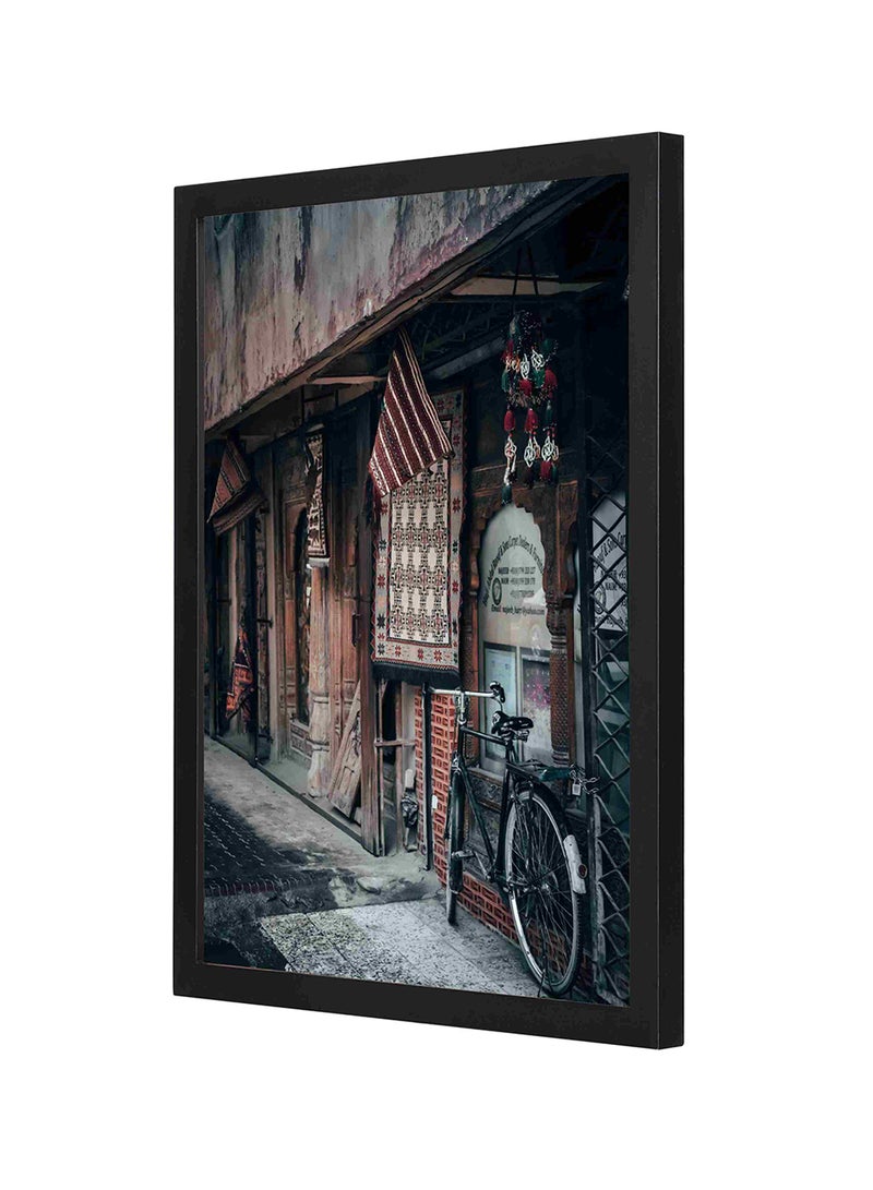 LOWHA Street View Wooden Frame Wall Art Painting Multicolour 33x43cm - Image 1