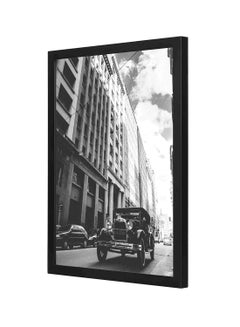 LOWHA Wooden Frame Cars On The Road Wall Art Multicolour 33x43cm  - Image 1