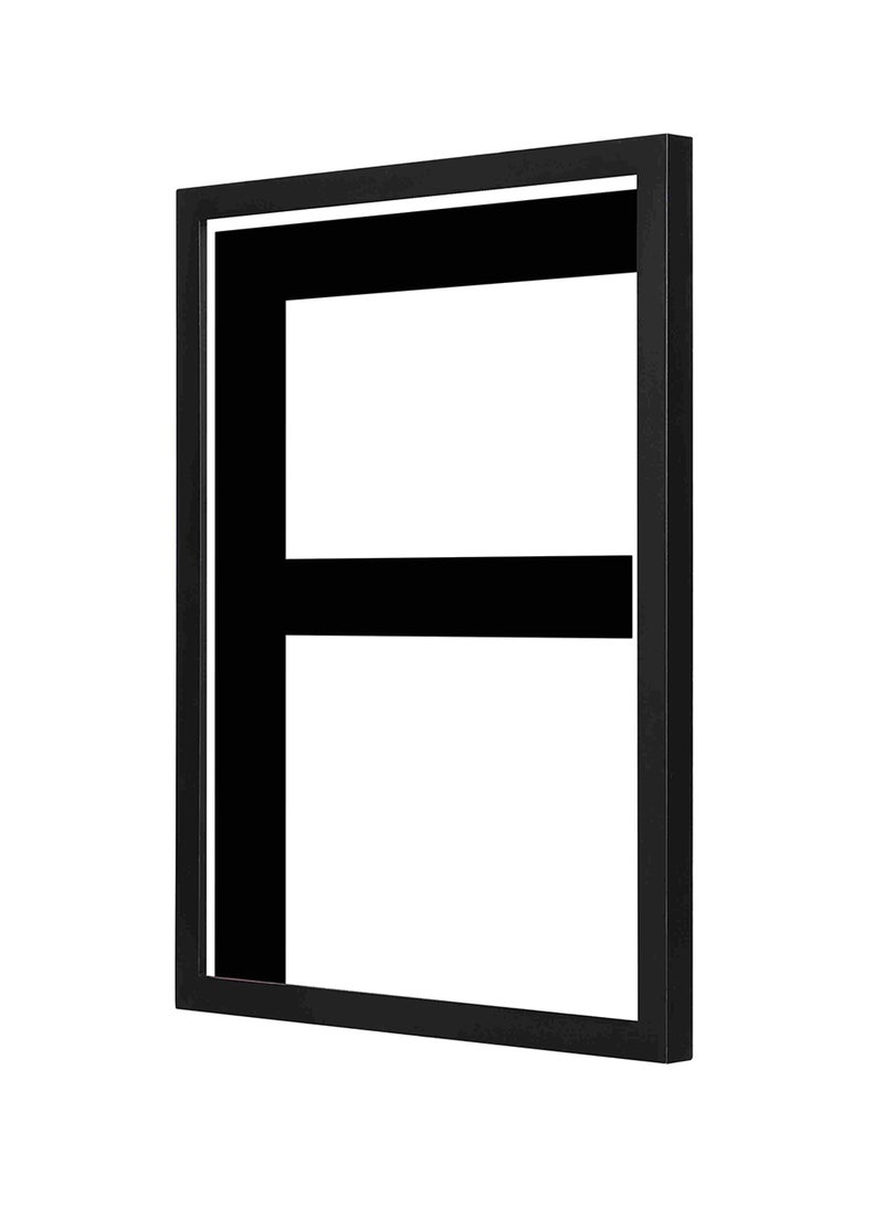 لوحة فنية للحائط بإطار خشبي وبتصميم مطبوع عليه حرف "F" متعدد الألوان 33x43سم - Image 1