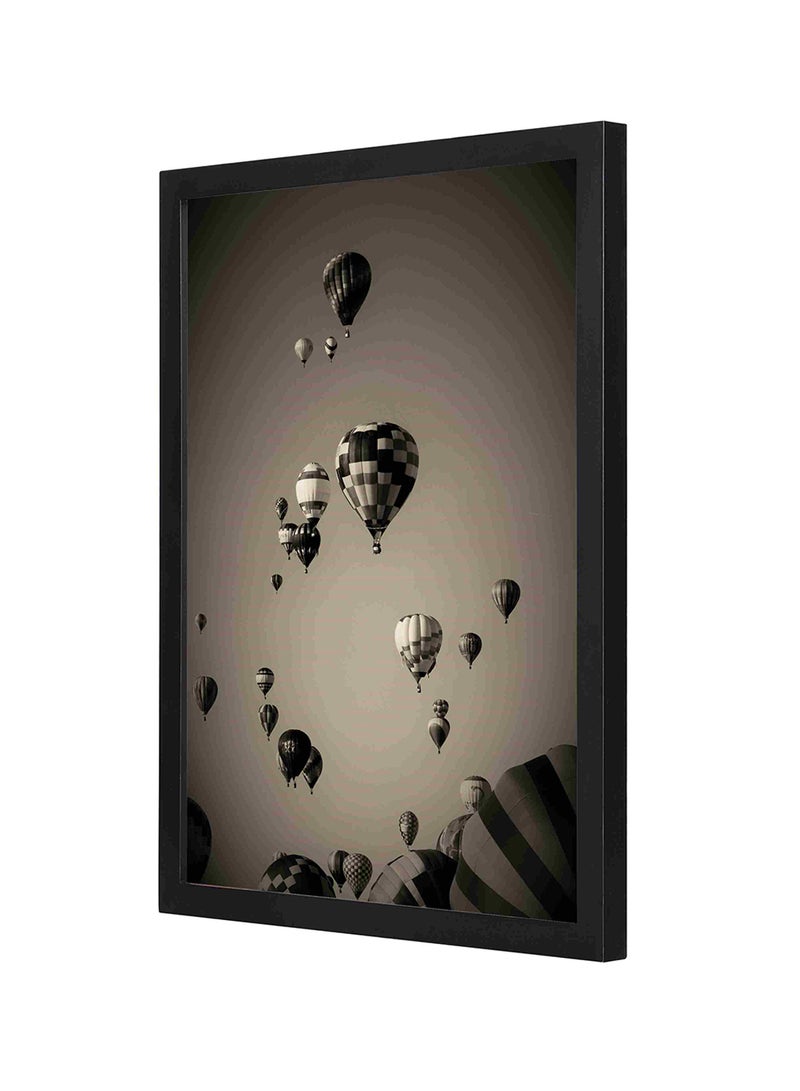 لوحة فنية بإطار خشبي بتصميم بالونات هوائية طائرة متعدد الألوان 33x43Ø³Ù†ØªÙŠÙ…ØªØ± - Image 1