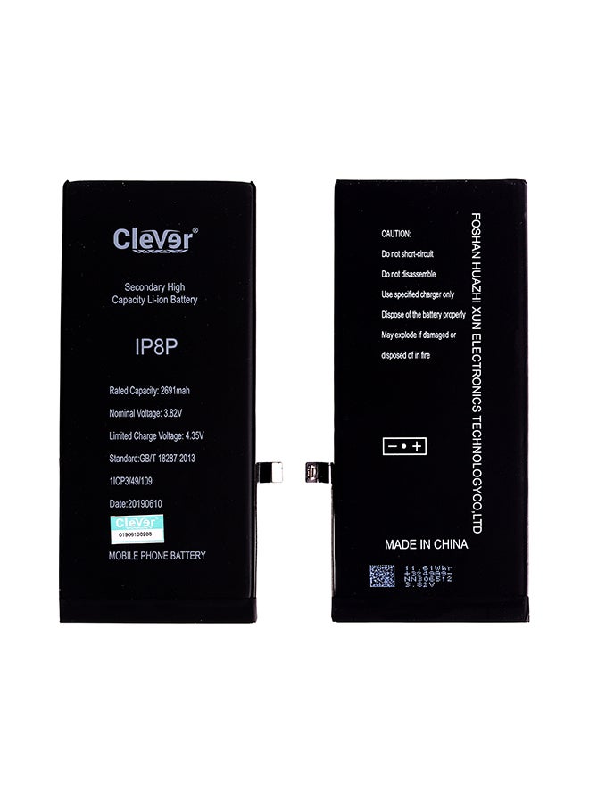 clever 2915.0 mAh Replacement Battery For Apple iPhone 8+ Black - Image 1