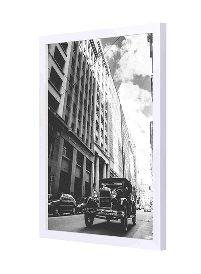 LOWHA Wooden Frame Cars On The Road Wall Painting Multicolour 33x43cm 