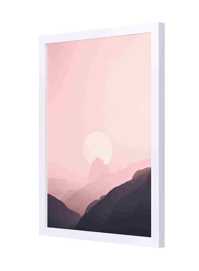 Dawn Fog On Mountains Wooden Frame Wall Art Painting Multicolour 33x43cm