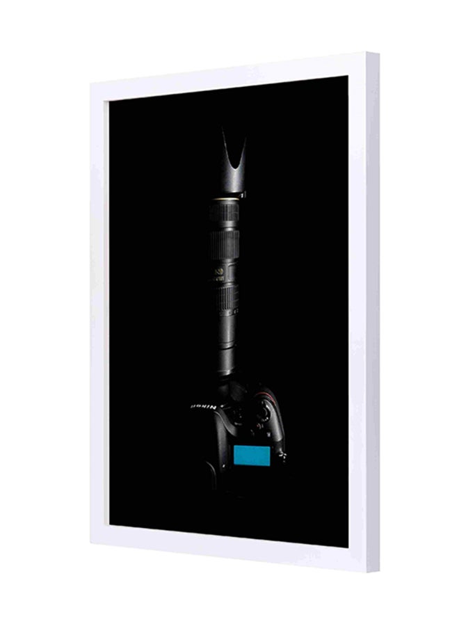 LOWHA Wooden Frame Top View Nikon Camera Wall Painting Grey/White 33x43cm