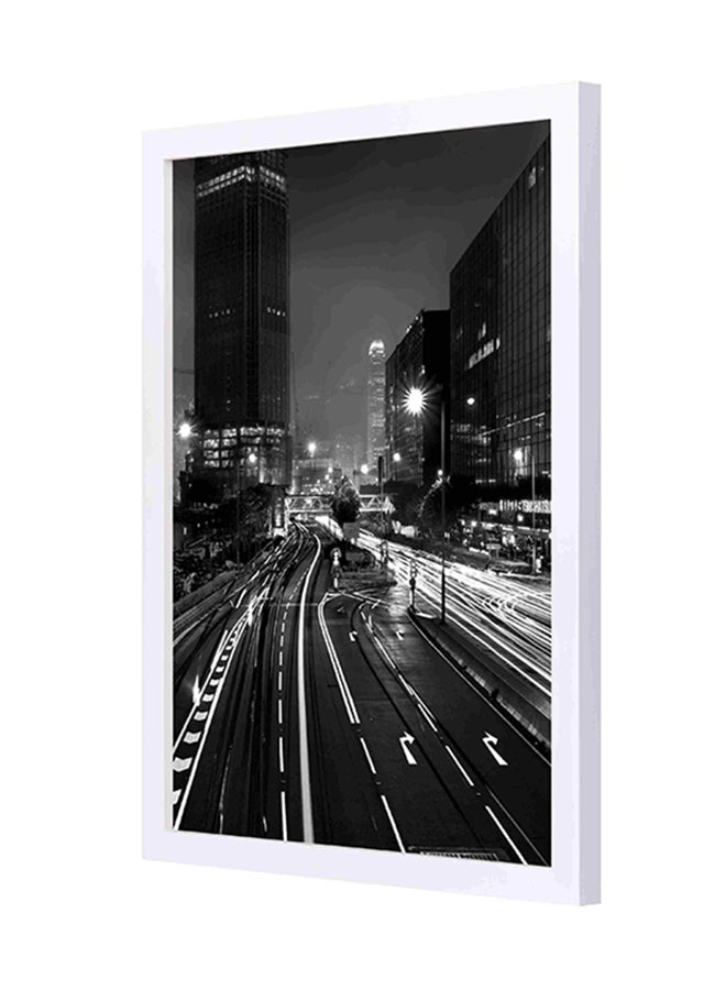 Wooden Frame Time Lapsed Photography Of Street Wall Painting Multicolour 33x43cm