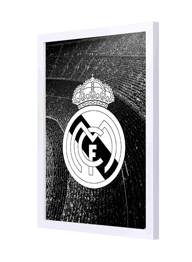 LOWHA Wooden Frame Real Madrid Wall Painting Black 33x43centimeter 