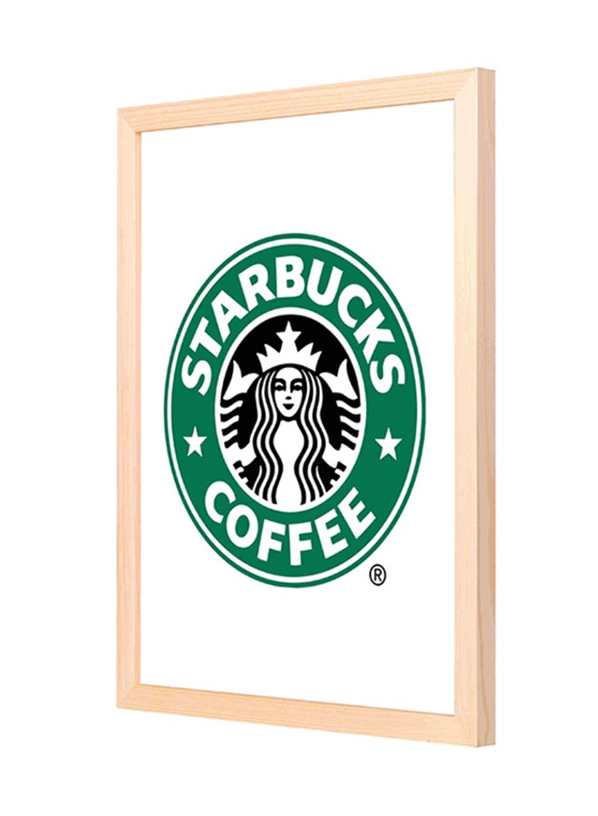 LOWHA Wooden Frame Starbucks Wall Painting Black/Grey 33x43cm