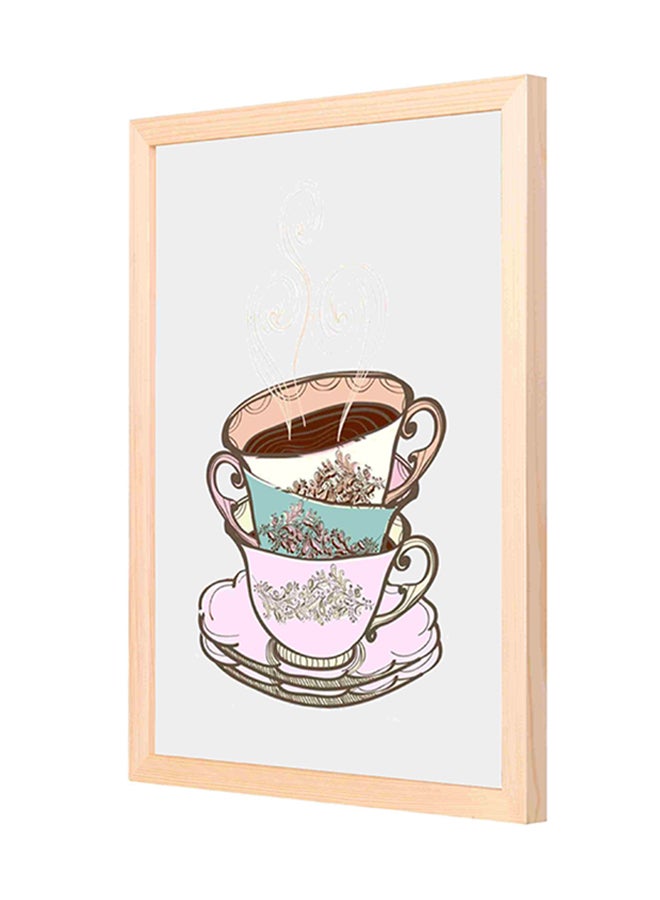 لوحة فنية لديكور الحائط بنمط كوب قهوة كلاسيكي متعدد الألوان 33 x 43سم