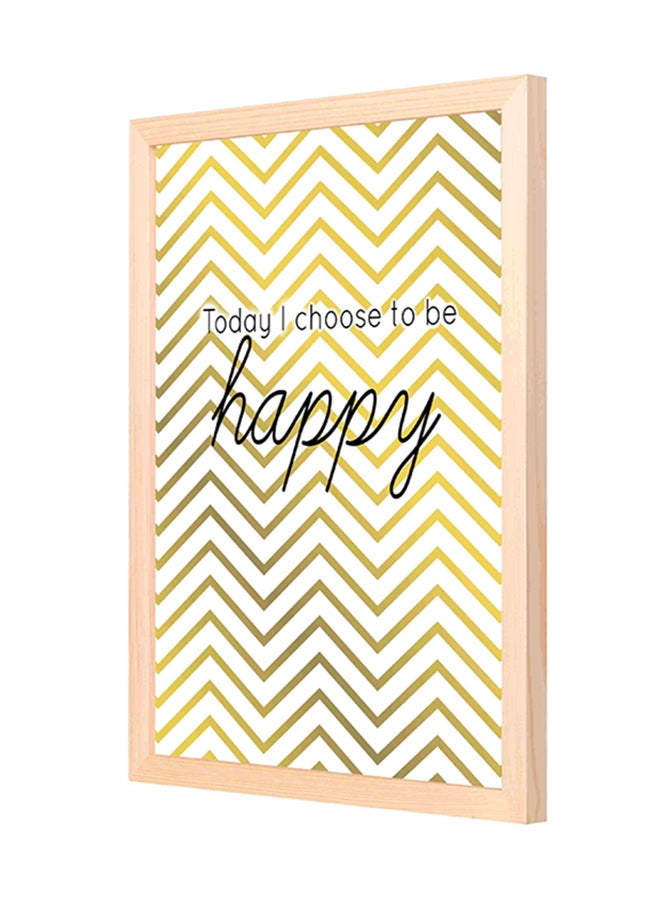 LOWHA - Today I Choose To Be Happy Printed Wooden Framed Wall Art Painting Multicolour 33 x 43cm - Image 1