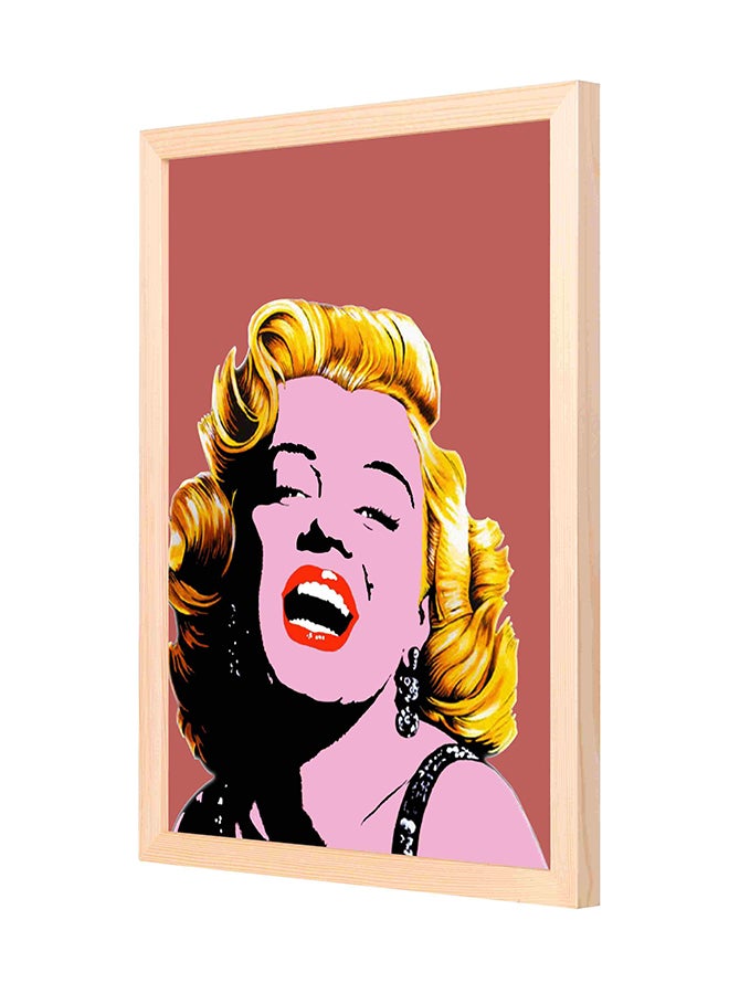 لوحة ديكور حائط بإطار خشبي بصورة لمادونا ذهب / وردي 33x43سم