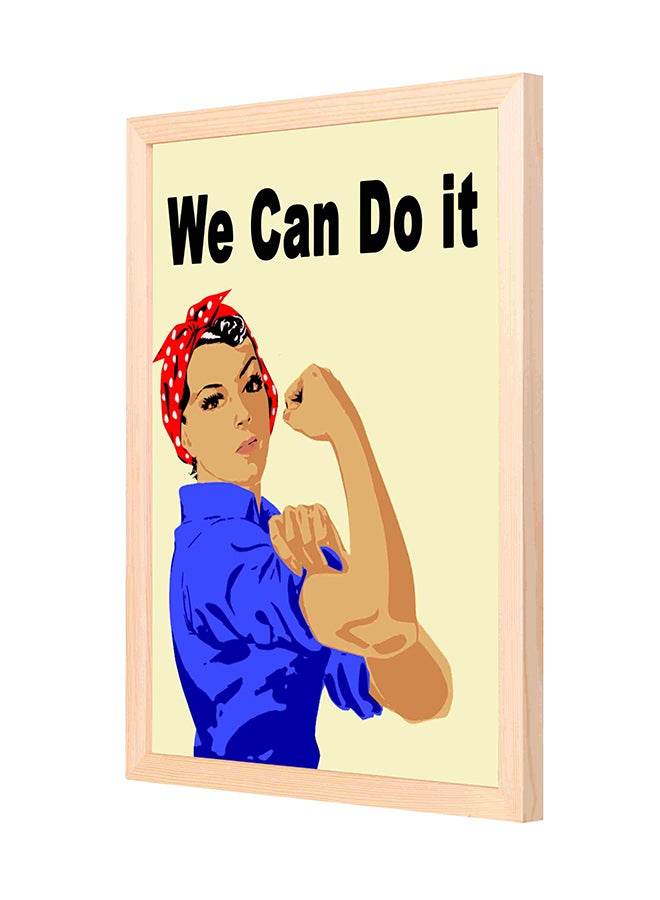 لوحة فنية جدارية مزودة بإطار خشبي أسود/ أبيض 33x43سم