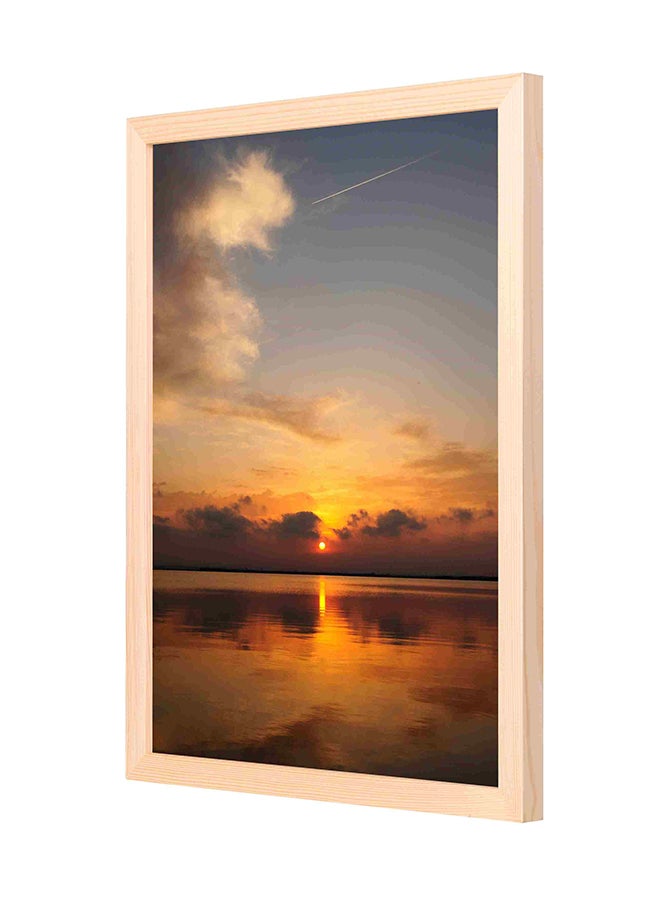 Scenary Wooden Frame Wall Art Painting Multicolour 33x43centimeter