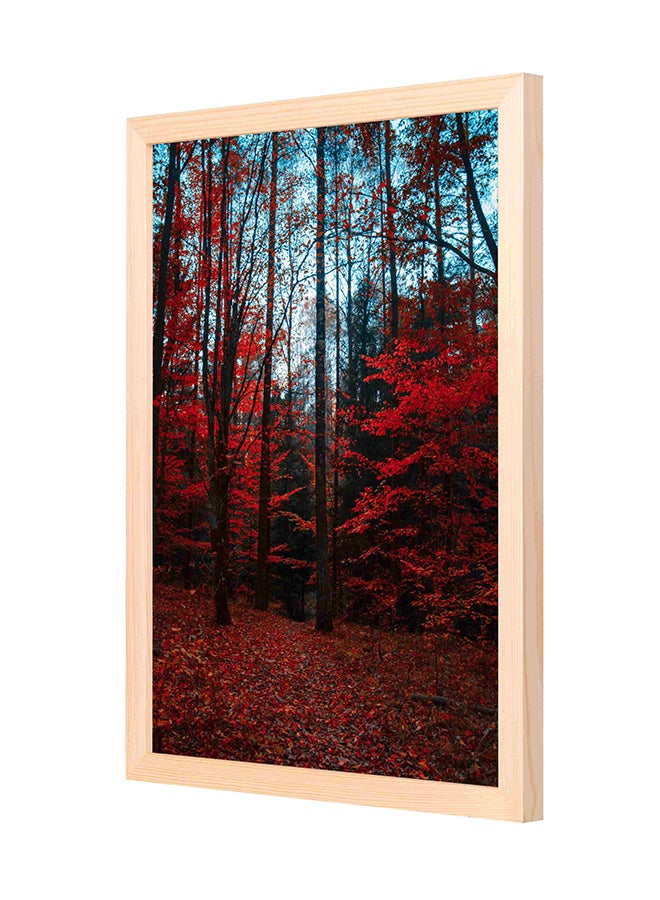 لوحة فنية جدارية بإطار خشبي مطبوع عليها رسمة فروع أشجار بألوان زاهية أحمر/أزرق 33x43Ø³Ù†ØªÙŠÙ…ØªØ±