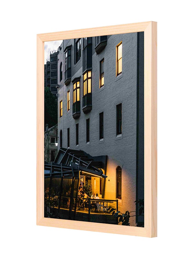 Concrete Cafe Wooden Frame Wall Art Multicolour 33 x 43cm