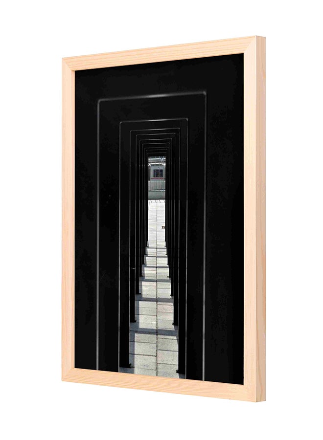 LOWHA Hallway Wooden Framed Wall Art Painting Black/Grey 33 x 43cm