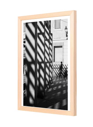 Man Wearing Pullover Hoodie Wooden Frame Wall Art Multicolour 33 x 43cm - v1580722327/N34158752A_1