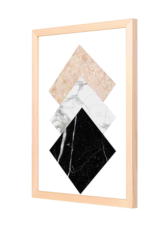 لوحة فنية لديكور الحائط بإطار خشبي تمثل تشكيلة من أنواع الرخام متعدد الألوان 33x43سم