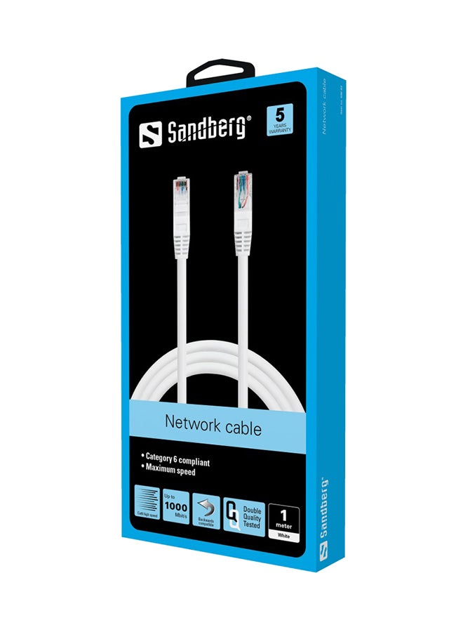 Sandberg Network Cable UTP Cat6 White  - Image 1