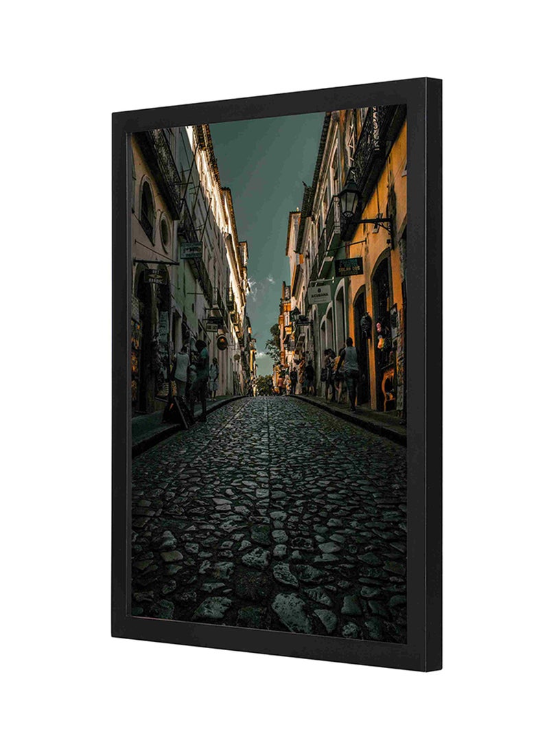LOWHA Street View Wooden Wall Art Painting Multicolour 33 x 43cm - Image 1
