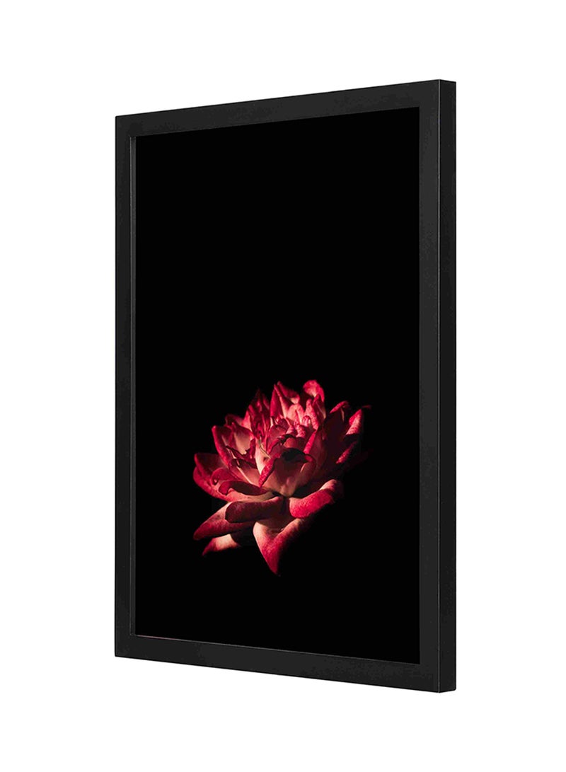 لوحة فنية وبإطار خشبي ومطبوع عليها صورة زهرة بني 33x43سم - Image 1