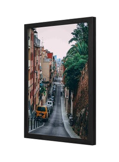LOWHA City Road Side Wooden Frame Wall Art Painting Multicolour 33x43cm  - Image 1
