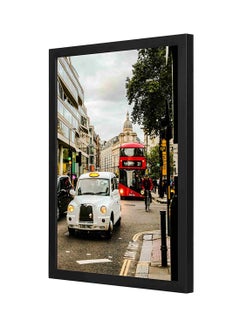 LOWHA Vehicle Travelling On Road Wooden Framed Wall Art Painting Multicolour 33 x 43cm  - Image 1