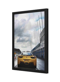 Wooden Frame Ferrari Laferrari Wall Art Brown/Gold 33x43cm