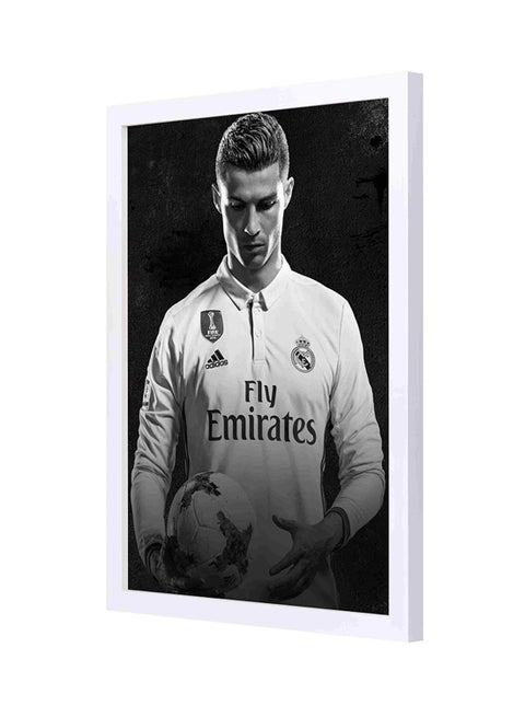 Ronaldo Wooden Framed Wall Art Painting Black/White 33 x 43centimeter