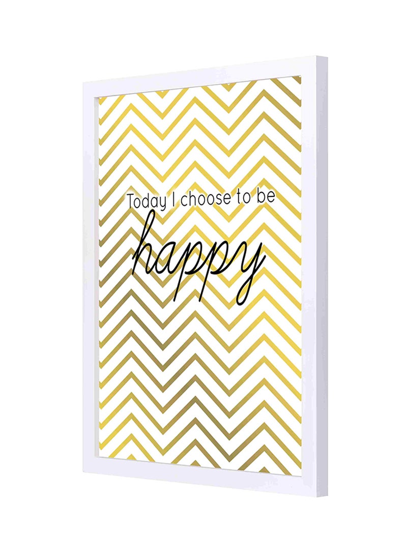 LOWHA - Today I Choose To Be Happy Wooden Frame Wall Art Painting Multicolour 33x43cm - Image 1