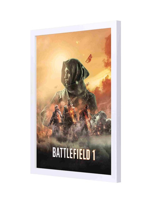 Battlefiled 1 Wooden Framed Wall Art Painting Multicolour 33x43cm