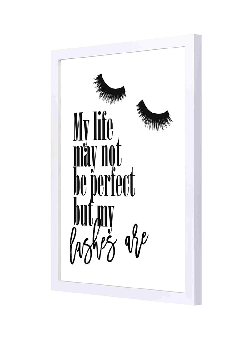 لوحة فنية لديكور الحائط بإطار خشبي مطبوع عليها عبارة مقتبسة تصف رموش العين المثالية أسود/ أبيض 33x43Ø³Ù†ØªÙŠÙ…ØªØ± - Image 1