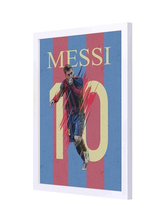 Messi Number 10 Wooden Frame Wall Art Painting Multicolour 33x43centimeter - v1580726399/N34157035A_1