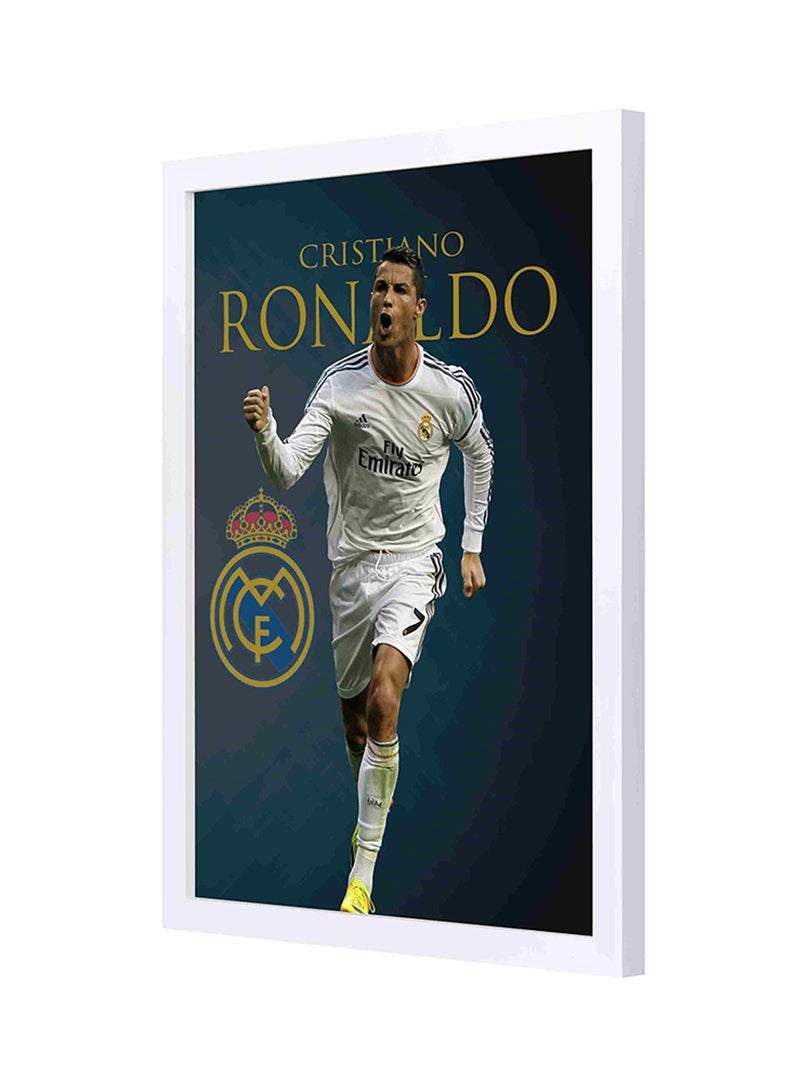 LOWHA Critiano Ronaldo Wooden Frame Wall Art Painting Multicolour 33x43cm - Image 1