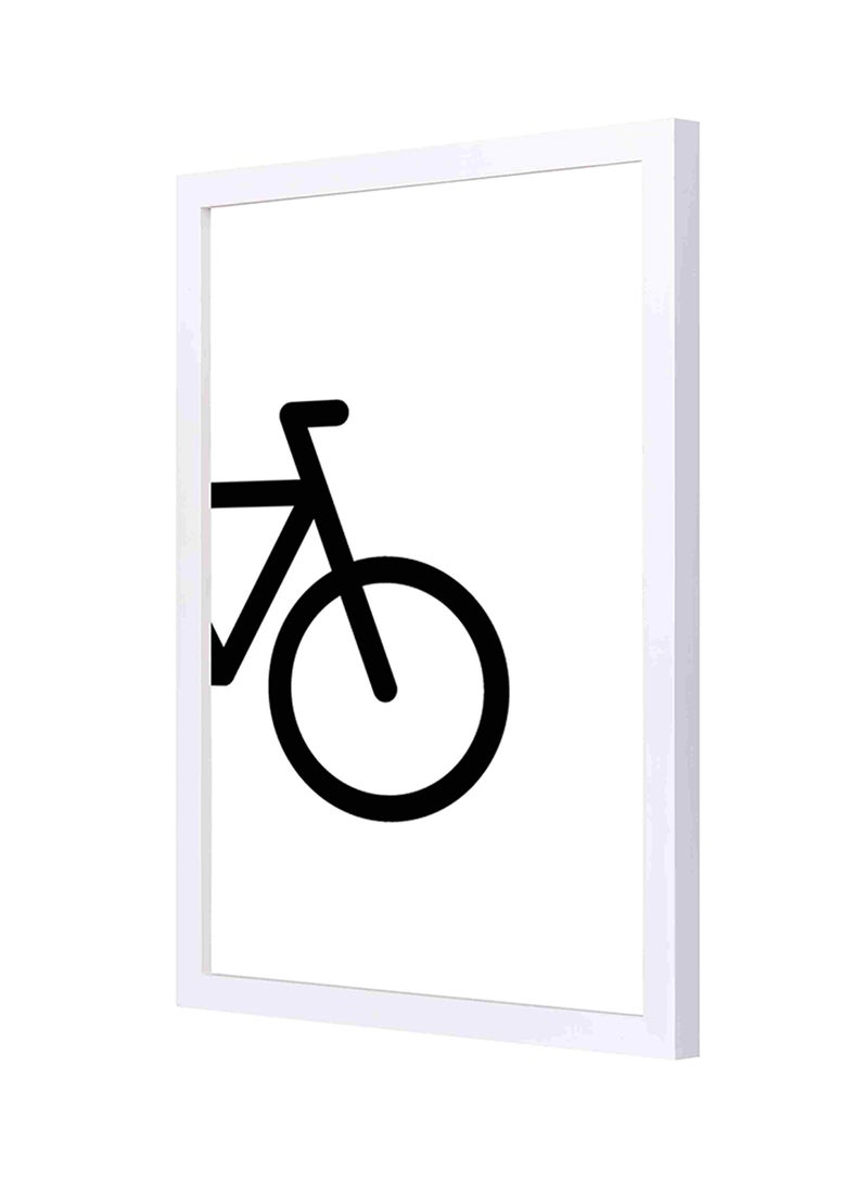 LOWHA Wooden Frame Bike Front Wall Art Black/Pink 33x43cm - Image 1
