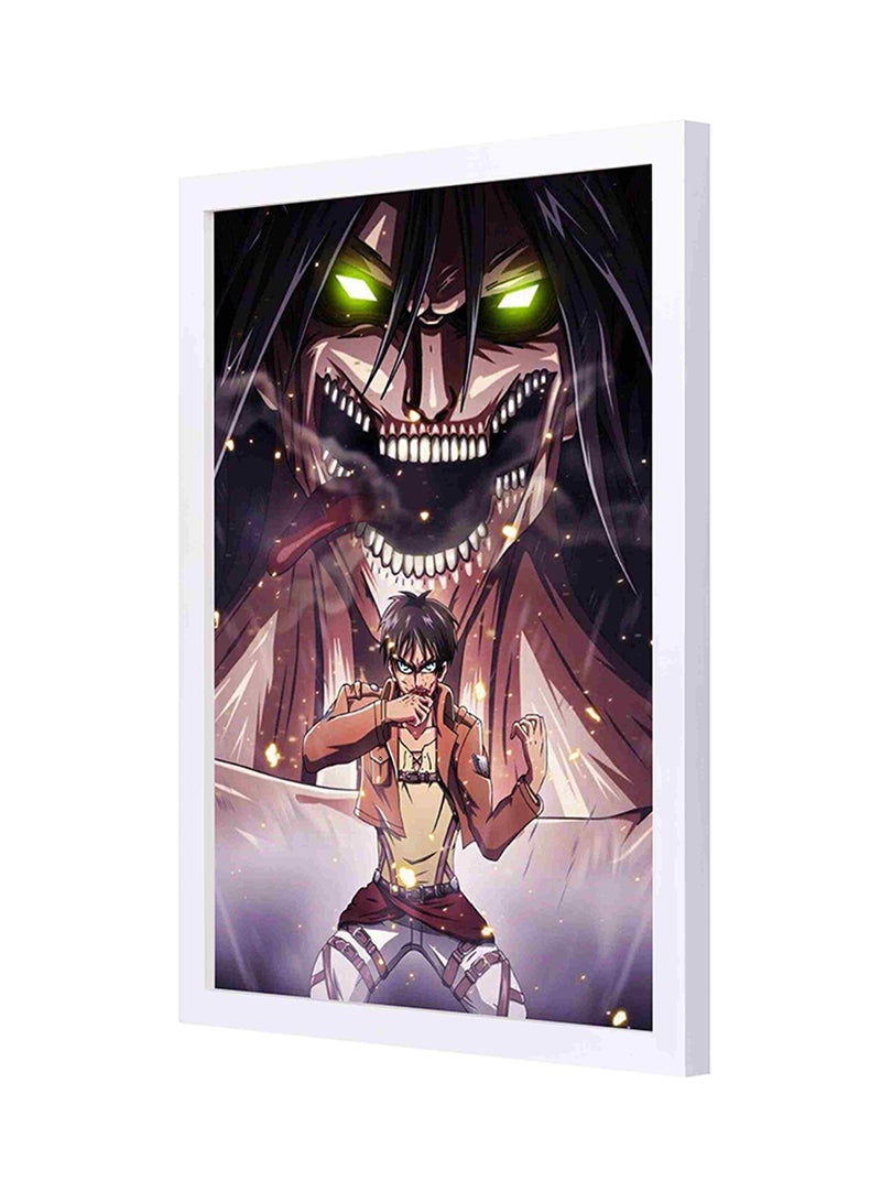 لوحة فنية لديكور الحائط بإطار خشبي بنمط شخصية إرين من سلسلة الأعمال الأدبية Attack On Titan متعدد الألوان 33 x 43Ø³Ù†ØªÙŠÙ…ØªØ± - Image 1