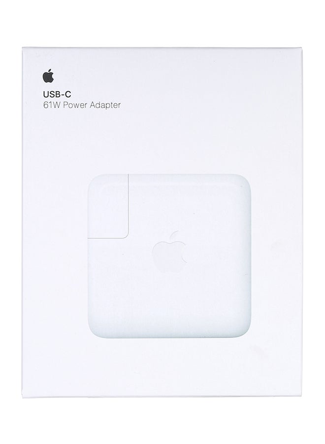 Generic - 61W USB-C Power Adapter Compatible with Apple 13-Inch MacBook Pro White - Image 1