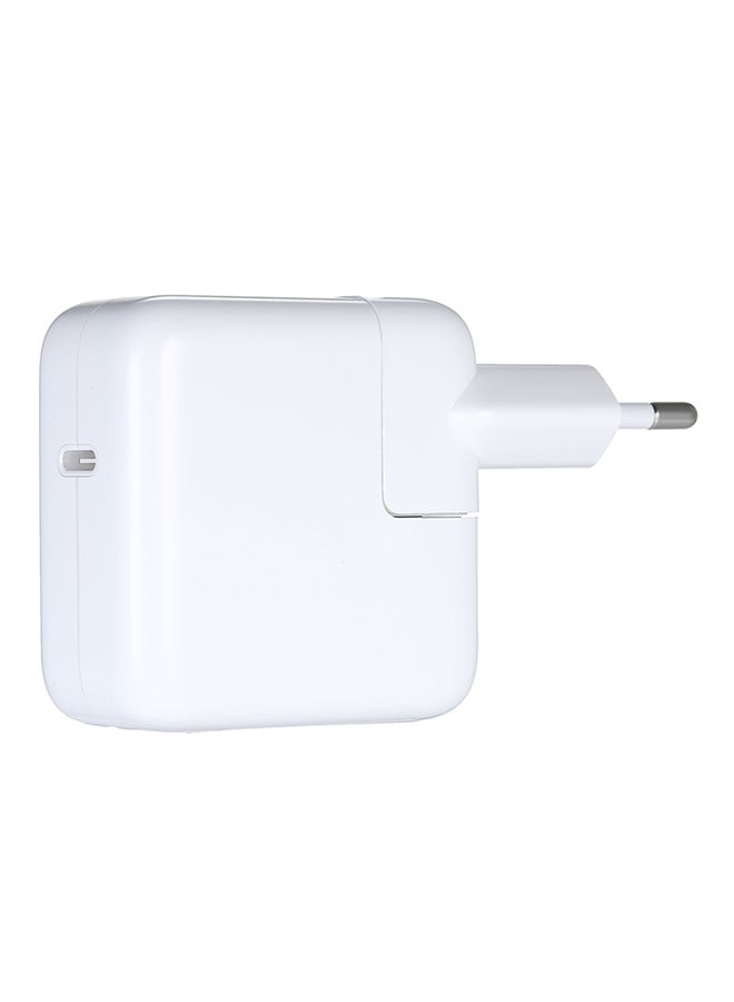 Generic - 30W USB-C Power Adapter Compatible with Apple Macbook White - Image 1