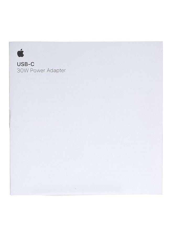 Generic - 30W USB-C Power Adapter Compatible with Apple Macbook White - Image 1