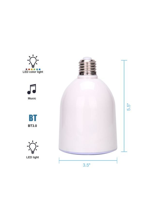 Generic - E27 Speaker LED Light Bulb Bluetooth Speaker White - Image 1