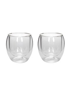 Dallaty 2-Piece Double Walled Arabic Cups set Clear 100ml 